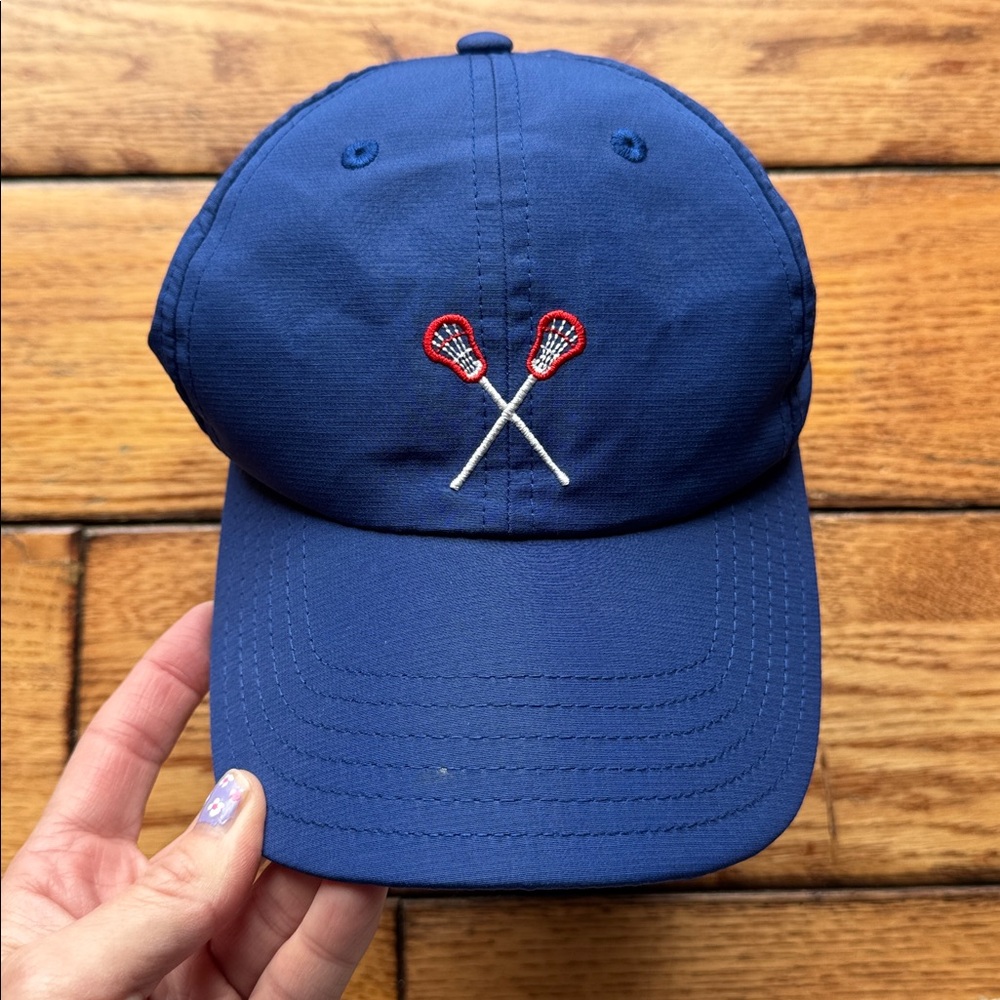 Vineyard Vines Lacrosse Sticks‎ Blue Adjustable Baseball Cap Hat Whale Logo Blue - Picture 2 of 12
